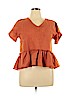 Unbranded Orange Short Sleeve Blouse Size XL - photo 1
