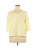 Chico's 100% Cotton Yellow 3/4 Sleeve T-Shirt Size XL (3) - photo 1