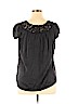 Peter Nygard 100% Silk Black Short Sleeve Silk Top Size 16 - photo 2