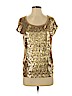 MICHAEL Michael Kors 100% Rayon Gold Short Sleeve Top Size S - photo 1