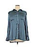 Banana Republic 100% Polyester Blue Long Sleeve Blouse Size XL - photo 1