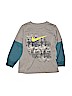 Nike 100% Polyester Graphic Color Block Gray Active T-Shirt Size 7 - photo 1