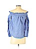 Express 100% Polyester Blue Long Sleeve Blouse Size S (petite) - photo 2