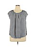 LC Lauren Conrad 100% Polyester Gray Short Sleeve Blouse Size XL - photo 1