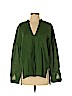 Zara 100% Linen Green Long Sleeve Top Size S - photo 1