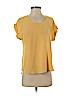 Pink Rose Yellow Short Sleeve Blouse Size M - photo 1