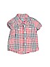 Baby Gap 100% Cotton Burgundy Short Sleeve Button-Down Shirt Size 6-12 mo - photo 1