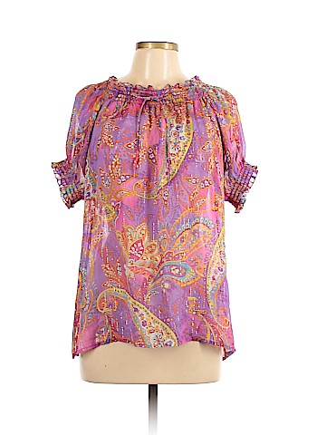 Lauren by Ralph Lauren Short Sleeve Silk Top (view 1)