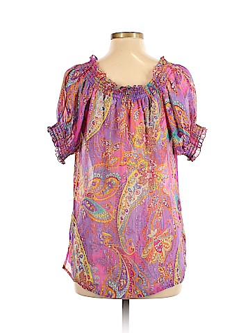 Lauren by Ralph Lauren Short Sleeve Silk Top (view 2)