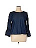 Charming Charlie Blue Long Sleeve Blouse Size XL - photo 1