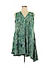 Go Fish Clothing 100% Rayon Green Sleeveless Blouse Size XL - photo 1