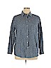 Talbots 100% Cotton Blue Long Sleeve Button-Down Shirt Size 16 - photo 1