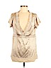 BCBGMAXAZRIA Tan Short Sleeve Silk Top Size M - photo 1