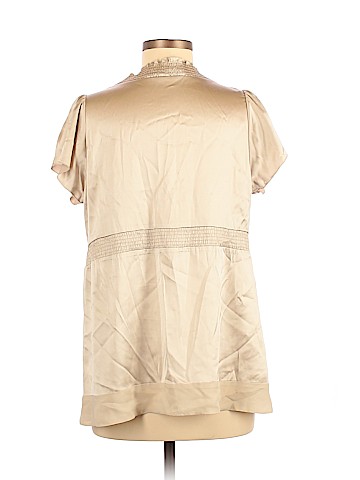 BCBGMAXAZRIA Short Sleeve Silk Top (view 2)