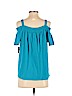 City Streets Blue Short Sleeve Top Size S - photo 2