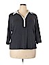 Karen Scott 100% Cotton Gray 3/4 Sleeve Top Size 2X - photo 1
