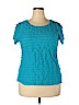 Notations Blue Short Sleeve Top Size 2X - photo 1