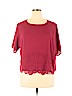 Bobeau 100% Polyester Burgundy Short Sleeve Blouse Size XL - photo 1