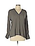 Ann Taylor Gray Long Sleeve Blouse Size L - photo 1