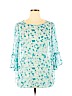 Lane Bryant 100% Polyester Blue 3/4 Sleeve Blouse Size 14 - photo 1