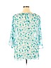 Lane Bryant 100% Polyester Blue 3/4 Sleeve Blouse Size 14 - photo 2