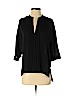 H&M 100% Polyester Black Short Sleeve Blouse Size 4 - photo 1