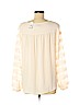 Ann Taylor LOFT 100% Polyester Tan Long Sleeve Blouse Size M - photo 2