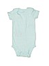 Carter's 100% Cotton Stripes Blue Short Sleeve Onesie 9-12 MO / 12 MO - photo 1
