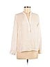 Vince. 100% Silk Ivory Long Sleeve Silk Top Size 2 - photo 1