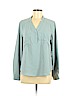 nine west instyle 100% Polyester Gray Long Sleeve Blouse Size M - photo 1