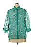 Alfred Dunner 100% Polyester Green 3/4 Sleeve Blouse Size 14 - photo 1