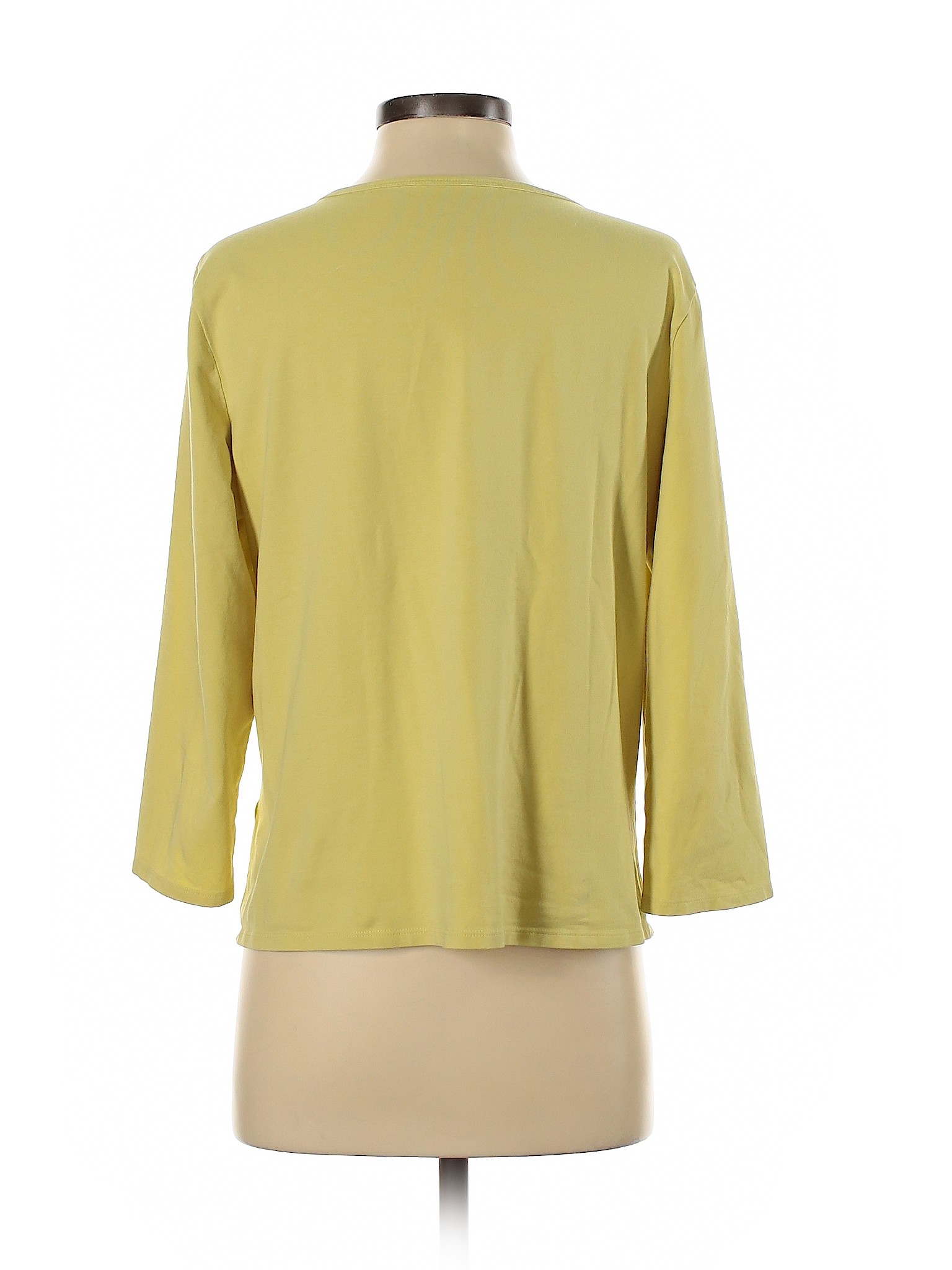J.jill Women Yellow 3/4 Sleeve Blouse M | eBay