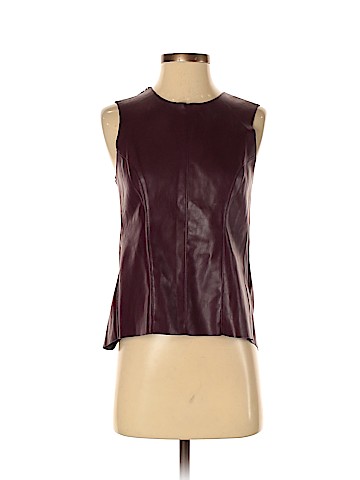 Tobey Grey Faux Leather Top (view 1)