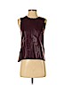 Tobey Grey Purple Faux Leather Top Size XS - photo 1