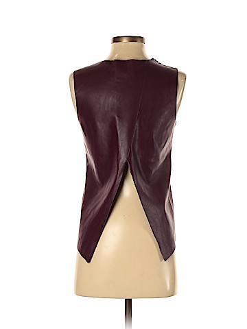 Tobey Grey Faux Leather Top (view 2)