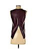 Tobey Grey Purple Faux Leather Top Size XS - photo 2