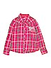 Justice 100% Cotton Pink Long Sleeve Button-Down Shirt Size 14 - photo 1