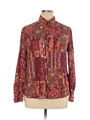 Lucky Brand Long Sleeve Silk Top (view 1)