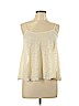 Pink Rose 100% Cotton Ivory Sleeveless Top Size L - photo 1