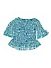 Speechless 100% Polyester Paisley Blue 3/4 Sleeve Blouse Size L (kids) - photo 2