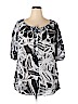 Lane Bryant 100% Polyester Black 3/4 Sleeve Blouse Size 20 - photo 1