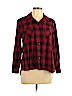 Style&Co 100% Cotton Red Long Sleeve Button-Down Shirt Size L (petite) - photo 1