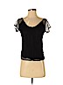 Geoffrey Beene 100% Silk Black Short Sleeve Silk Top Size 4 - photo 1