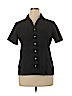 Lands' End Black Short Sleeve Button-Down Shirt Size 14 - photo 1