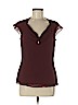 St. John 100% Silk Burgundy Short Sleeve Silk Top Size 6 - photo 1