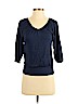 H&M 100% Viscose Blue 3/4 Sleeve Top Size XS - photo 1