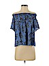 Lush 100% Rayon Blue Short Sleeve Blouse Size M - photo 1