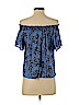Lush 100% Rayon Blue Short Sleeve Blouse Size M - photo 2