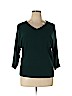 New York & Company 100% Acrylic Green Long Sleeve Top Size XL - photo 1