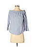 Zara 100% Cotton Blue Long Sleeve Blouse Size S - photo 1